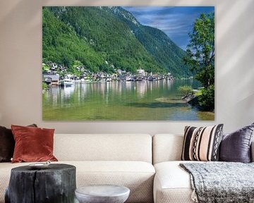 Hallstatt aan het meer van Hallstatt,Opper-Oostenrijk van Peter Eckert