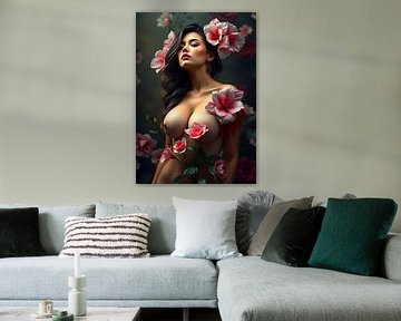 fantasy woman with flowers erotica