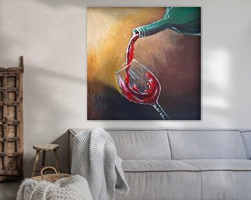 Café wijn van Krista Kitsz Art