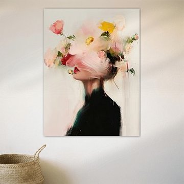 Modern abstract portret van Carla Van Iersel