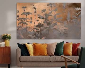 Modern Scandinavian Botanical Landscape Mocha Mousse
