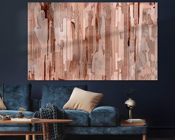 Yugen, modern abstract Scandinavisch bos in aardse warme kleuren van Mad Dog Art