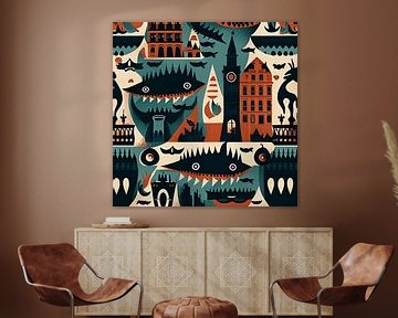 Monster stad van Vythryd Arts