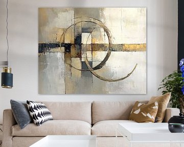 Wit en Goud Abstract van Zen en Meer