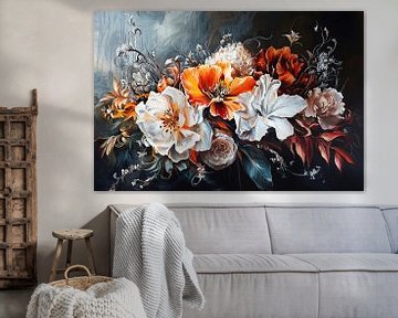 Bloemen | Donkere Bloem van ARTEO Schilderijen