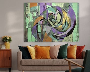 Abstract | Swirling Echoes van Abstract Schilderij