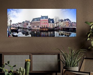 Nieuwe Rijn Panorama Leiden Nederland van Hendrik-Jan Kornelis