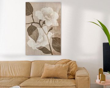 Bloemenschilderij Sepia van Modern Collection