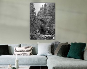Oude brug (zwart/wit) van Jeanine den Engelsman