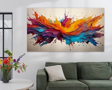 Kleurrijke spatten met lijnen en bokeh schilderkunst ontwerp van Animaflora PicsStock