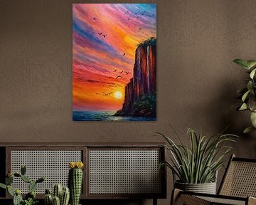 Zonsondergang Waterval op Zee van MIROKKU