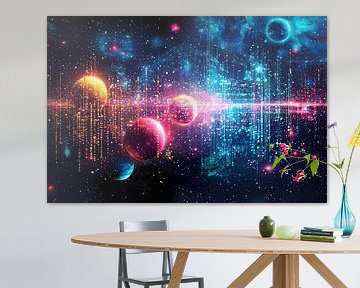 Een infographic over defragmentatie met een galaxy-thema van Ariadna de Raadt-Goldberg