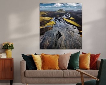 Gletsjer rivier in Ijsland van Niels Tichelaar