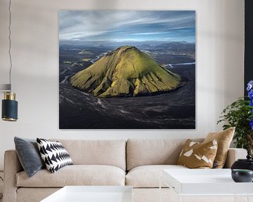 A green volcano in Iceland's highlands