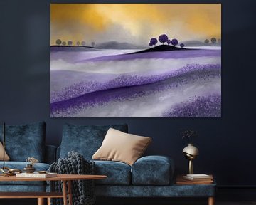 Dromerige dageraad - Serene landschapschilderij van Frankie Soldado