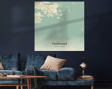 Alte Karte von Oxelösund, Schweden. von Ortsdrucke