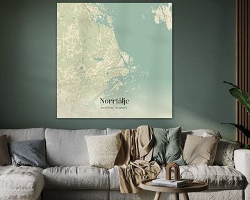 Vintage landkaart van Norrtälje, Sweden. van Stad & Wand