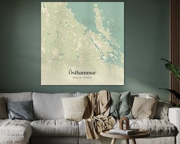 Carte d'époque d'Östhammar, Suède.