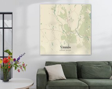 Carte d'époque de Vännäs, Suède.