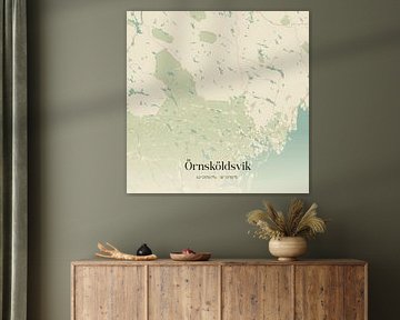 Carte d'époque de Örnsköldsvik, Suède.