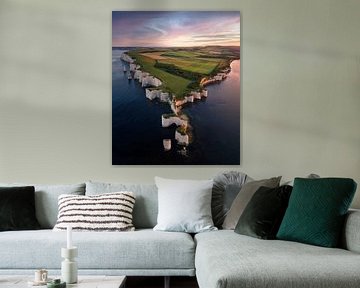 The cliffs of "Old Harry Rocks" in England by Niels Tichelaar