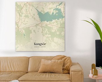 Carte d'époque de Kungsör, Suède.