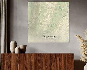 Alte Karte von Färgelanda, Schweden. von Ortsdrucke