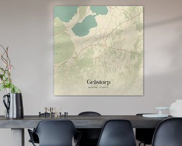 Vintage map of Grästorp, Sweden.