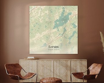 Alte Karte von Lerum, Schweden. von Ortsdrucke