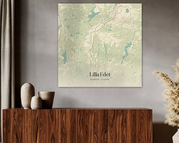 Vintage-Karte von Lilla Edet, Schweden. von Ortsdrucke