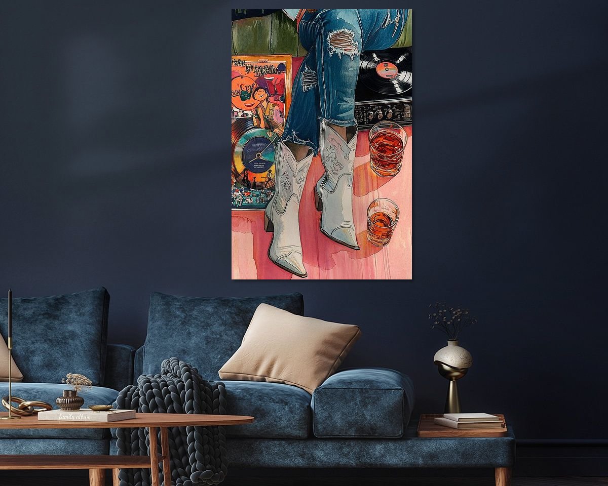 Voorbeeld van het werk in een kamer