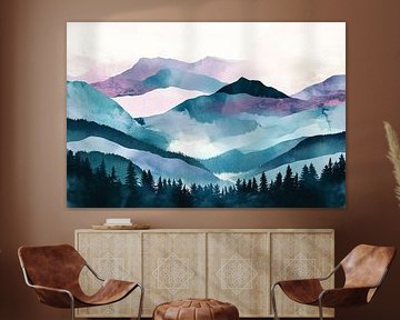 Berglandschap in Aquarel