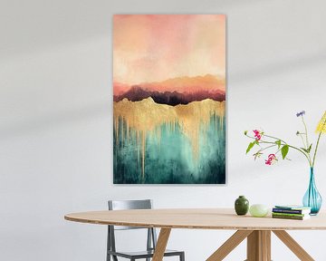 Liquid Horizon in Pastell und Gold Nr. 1 von Studio BB