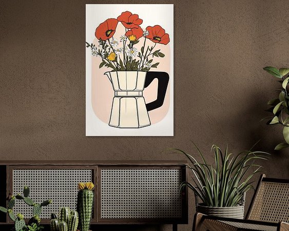 Voorbeeld van het werk in een kamer