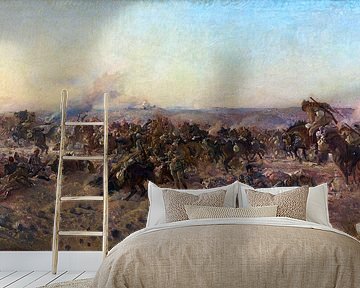 George Lambert, De aanval van de Australische lichte cavalerie bij Beersheba, 1917, 1920