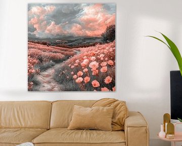 Chuchotement cramoisi sur Peinture Abstraite