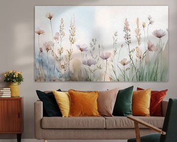 Botanische illustratie: Sereen schilderij in Japandi stijl van Studio Pieternel