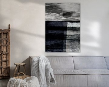 Zwarte oceaan. Minimalistisch abstract zeegezicht. van Dina Dankers