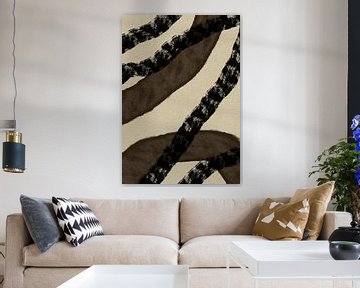 Lijnen in neutrale kleuren. Minimalistisch abstract. van Dina Dankers