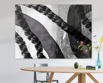 Minimalistisch abstract in zwart-wit. Aansluiting. van Dina Dankers