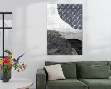 De nieuwe werelden. Minimalistisch abstract landschap. van Dina Dankers