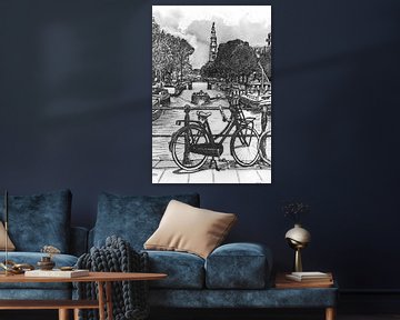 Prinsengracht Westerkerk Amsterdam Nederland van Hendrik-Jan Kornelis