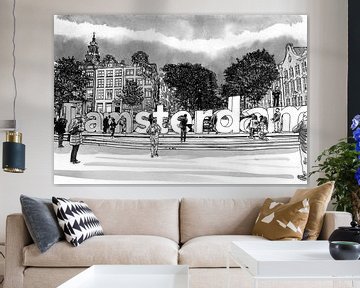 Fictie Kloveniersburgwal Amsterdam Nederland van Hendrik-Jan Kornelis