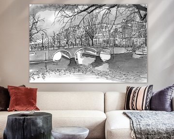 Brouwersgracht Prinsengracht Amsterdam Nederland van Hendrik-Jan Kornelis