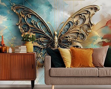 Elegant gold butterfly by Ljupka Kareska
