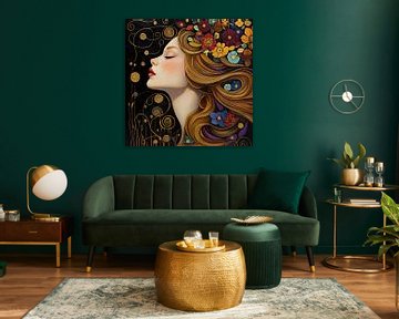 Vrouwelijk Portret met Bloemen van Blikvanger Schilderijen