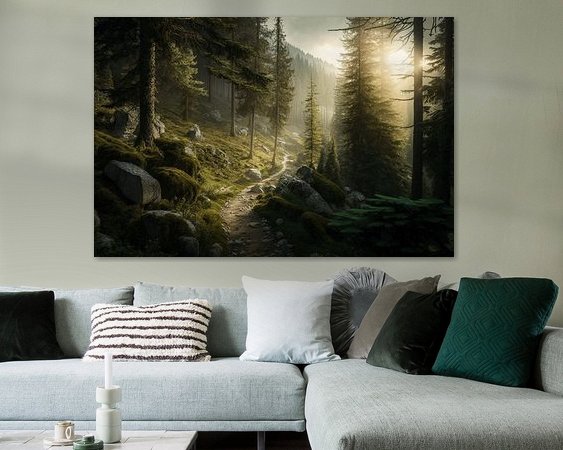 Voorbeeld van het werk in een kamer