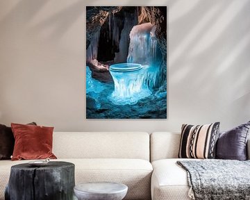 Ijzig toilet in een bevroren grottenlandschap van Pixelbull Design