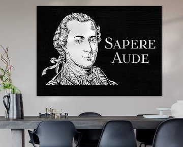 Immanuel Kant mit dem Leitspruch „Sapere Aude“