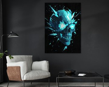 Glowing skull with explosive ice crystals by Pixelbull Design